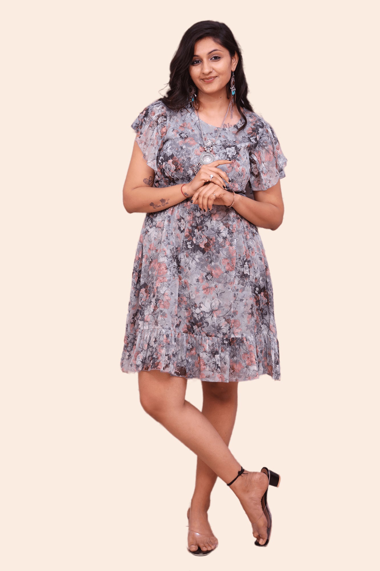 Urban Mystic Floral Printed Midi Dress