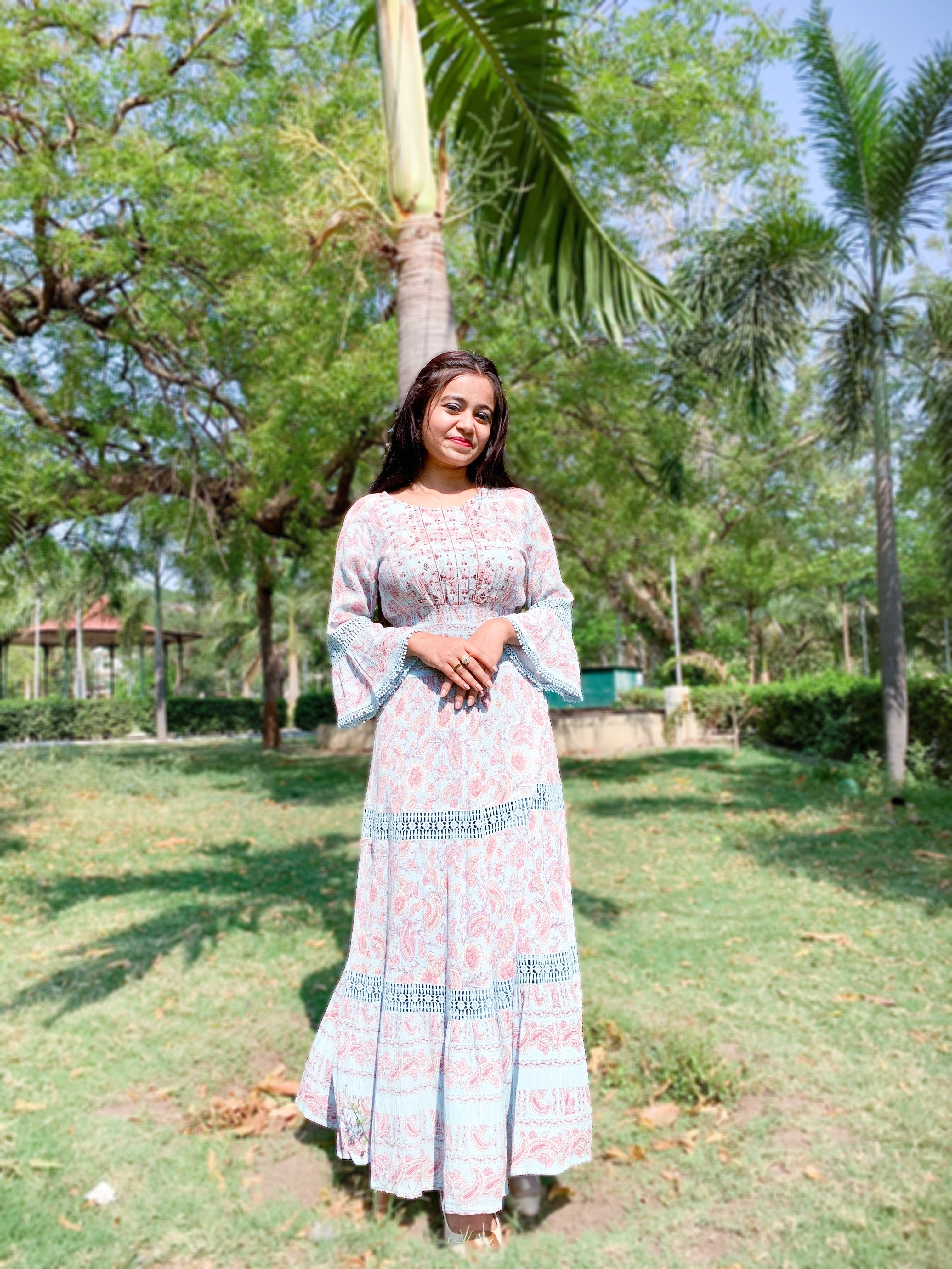 Urban Mystic Rayon Floral Print Long Dress