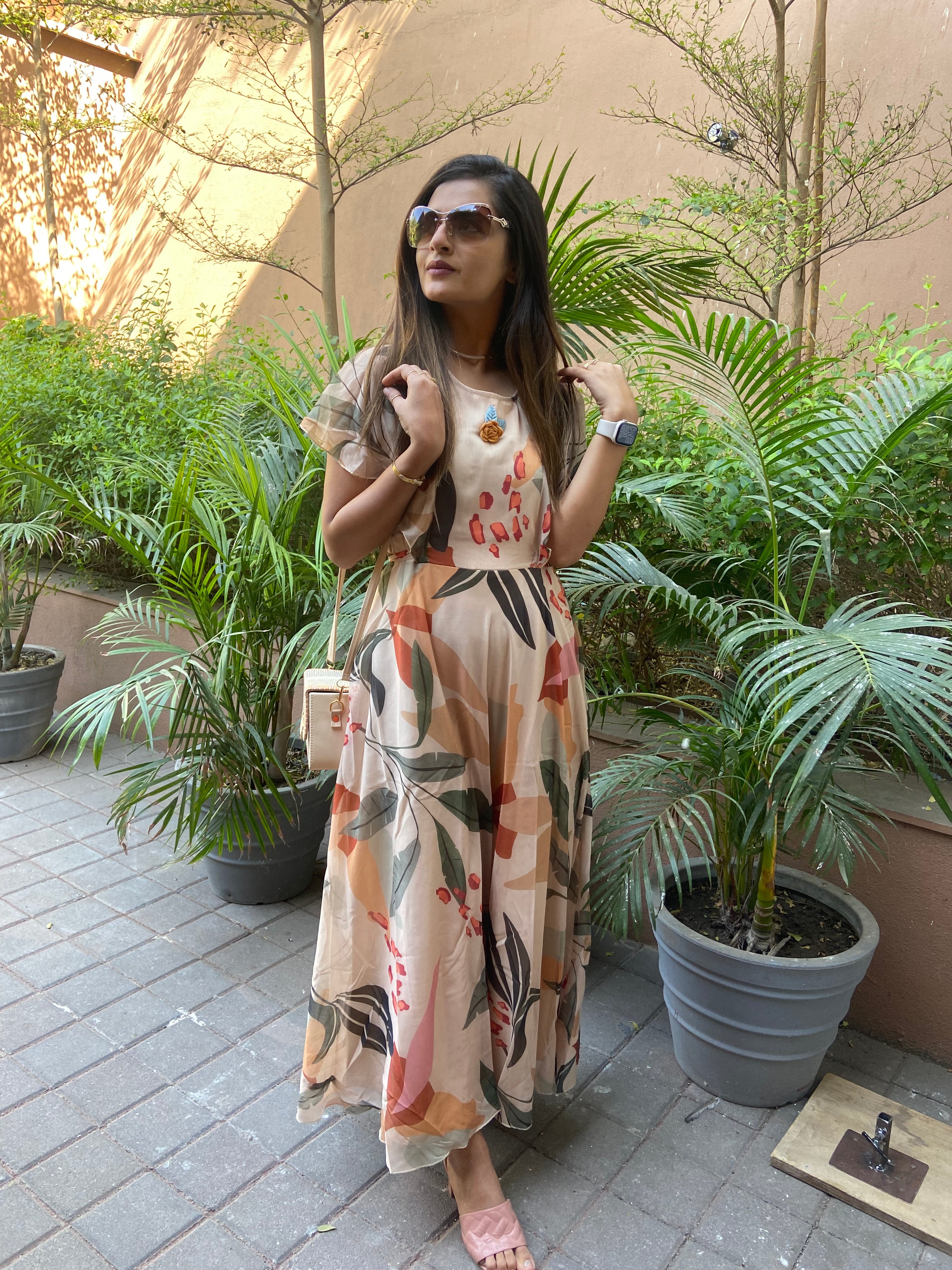 Urban Mystic Floral Print Maxi Dress