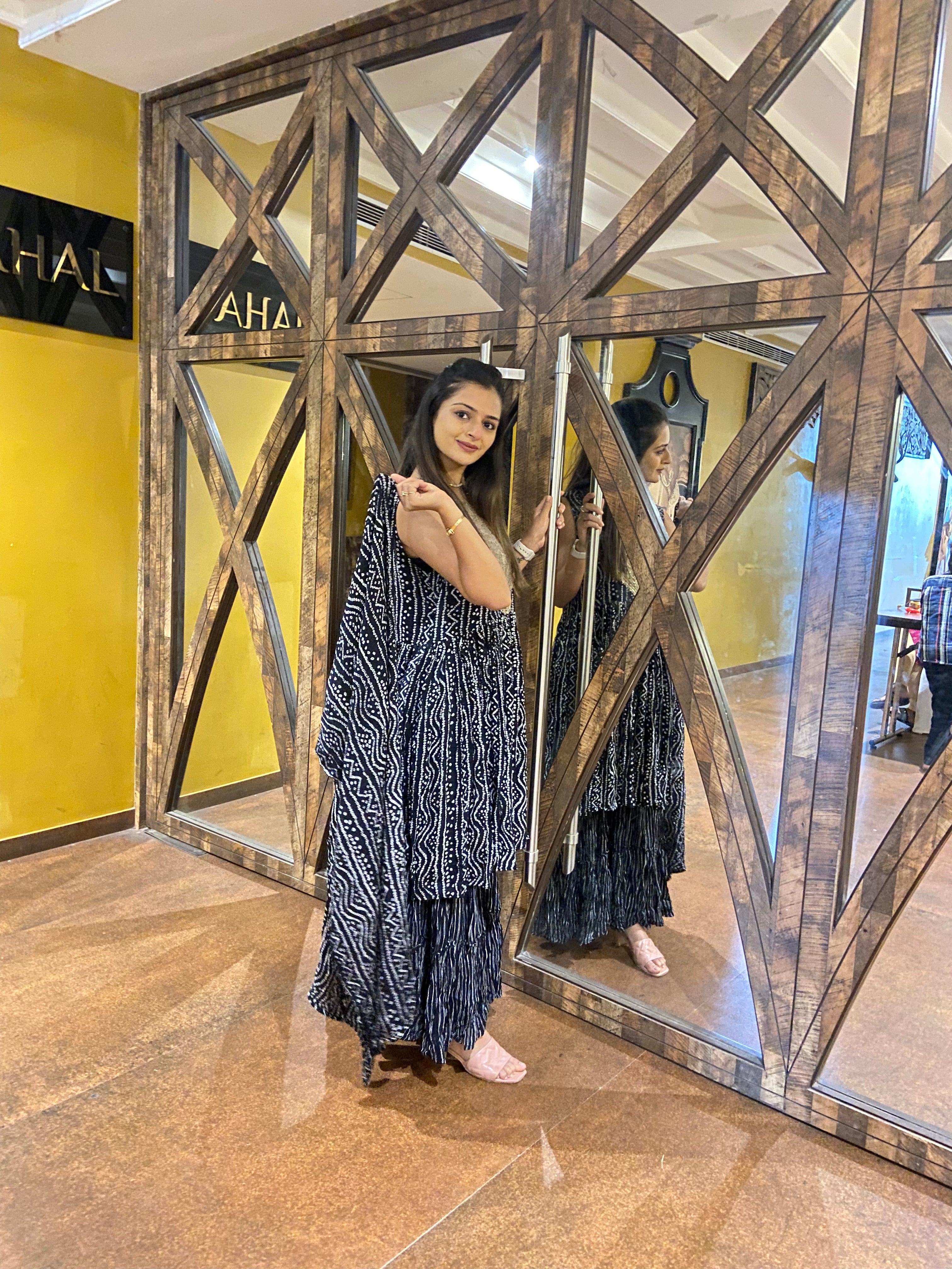 Urban Mystic Black Kurta With Sharara Set