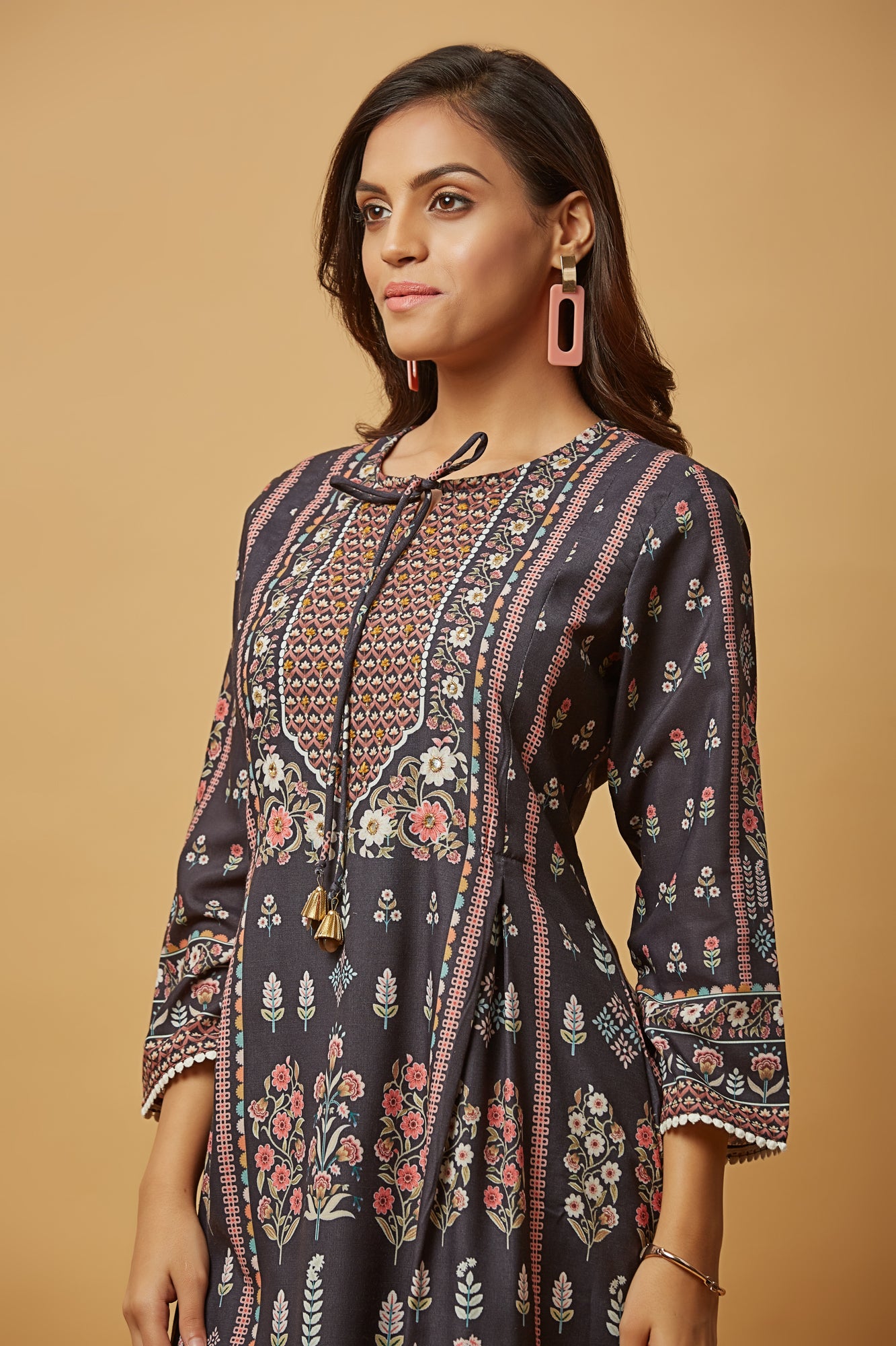 Urban Mystic Cotton Printed Flared Kurta Set With Pant