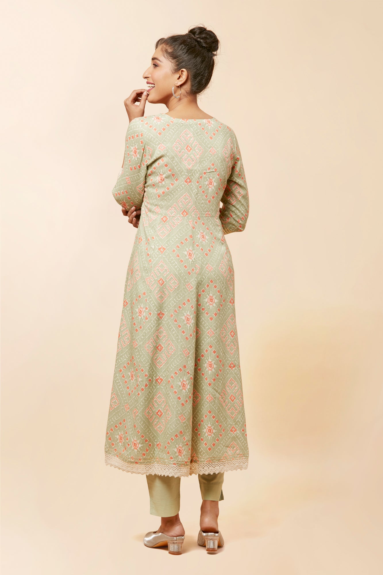 Urban Mystic Green Colored Bandhani Style Kurta