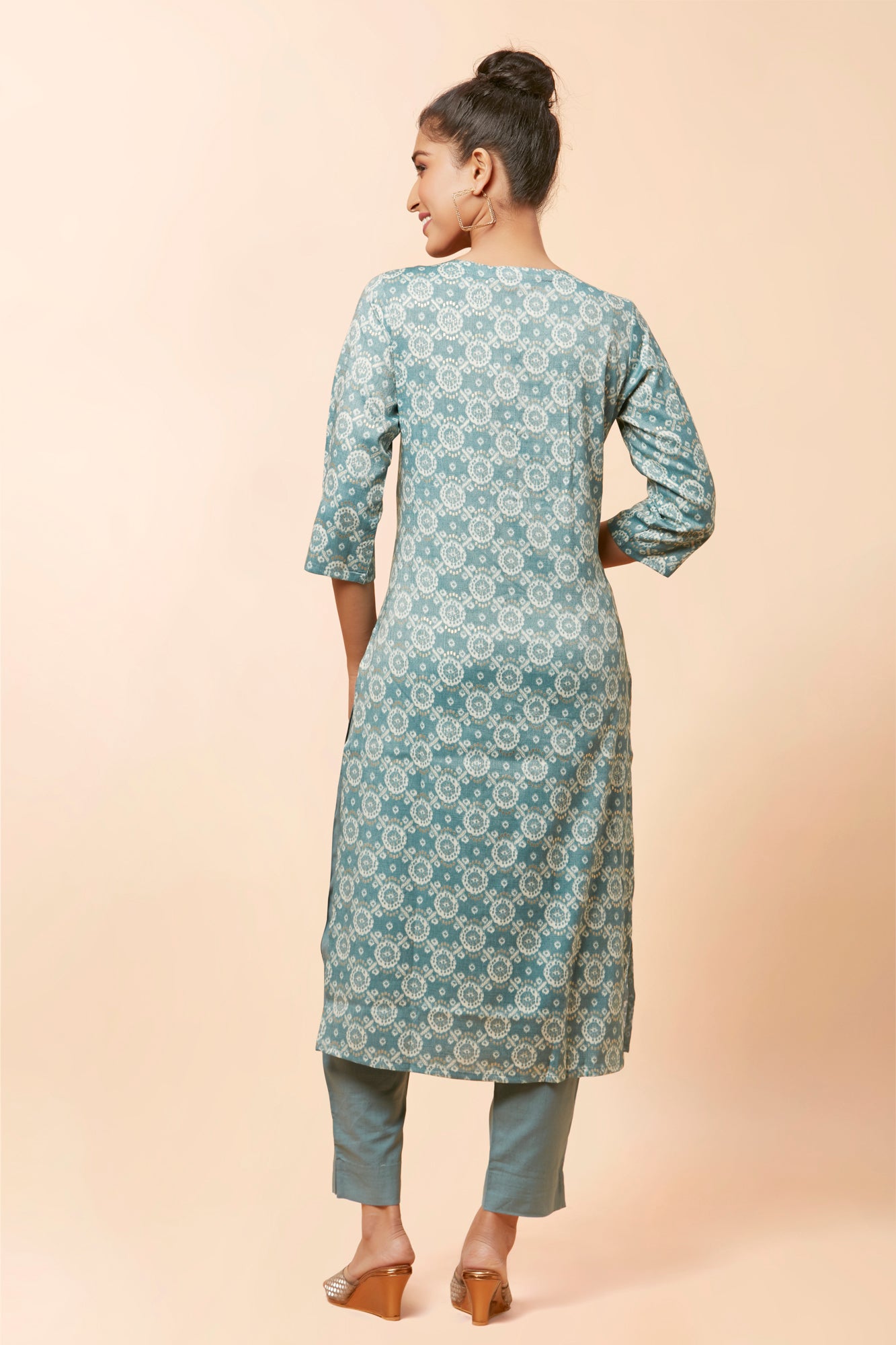 Urban Mystic Sky Blue Printed Kurta Set