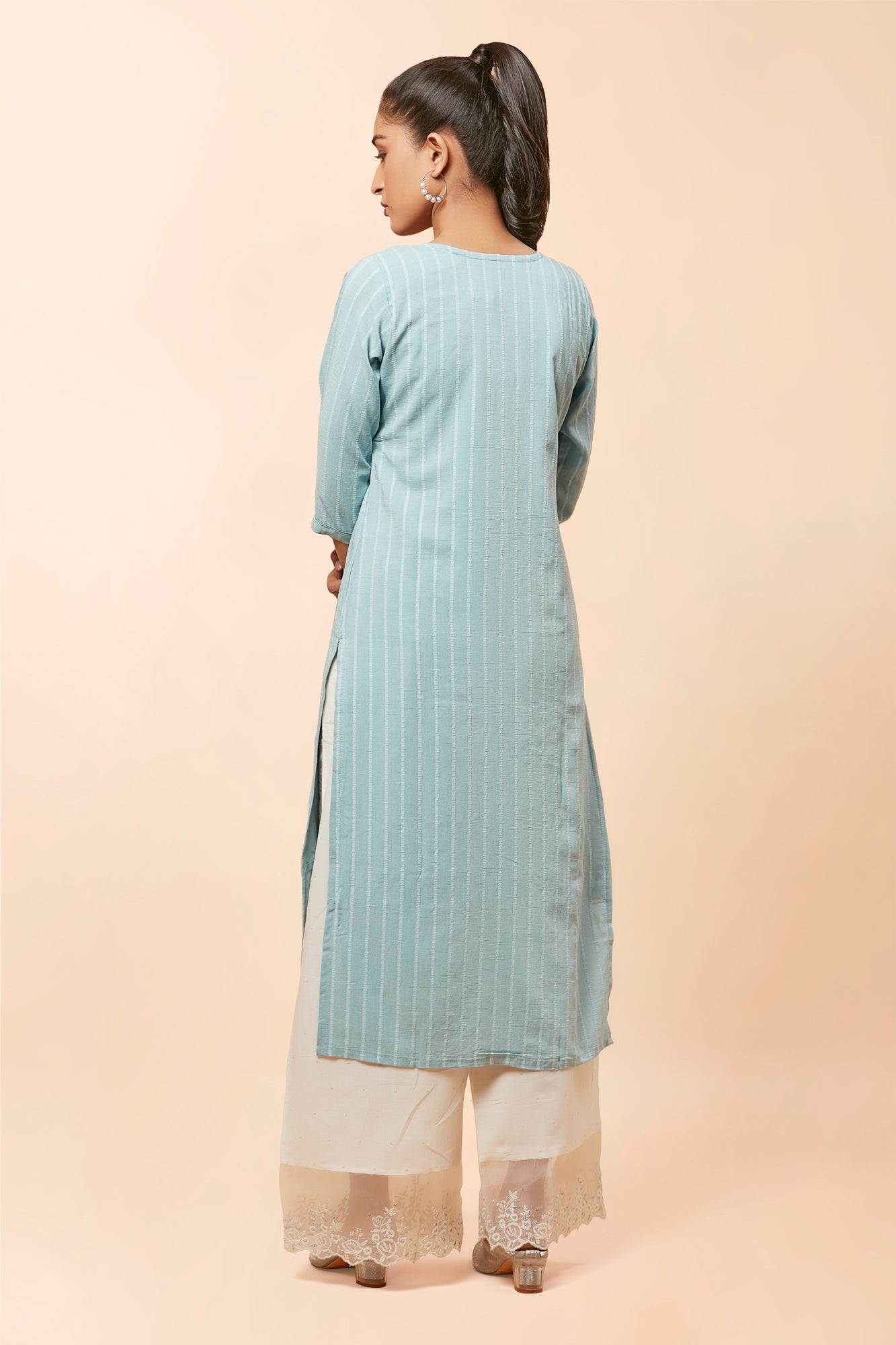 Urban Mystic Sky French Knot Work Kurta