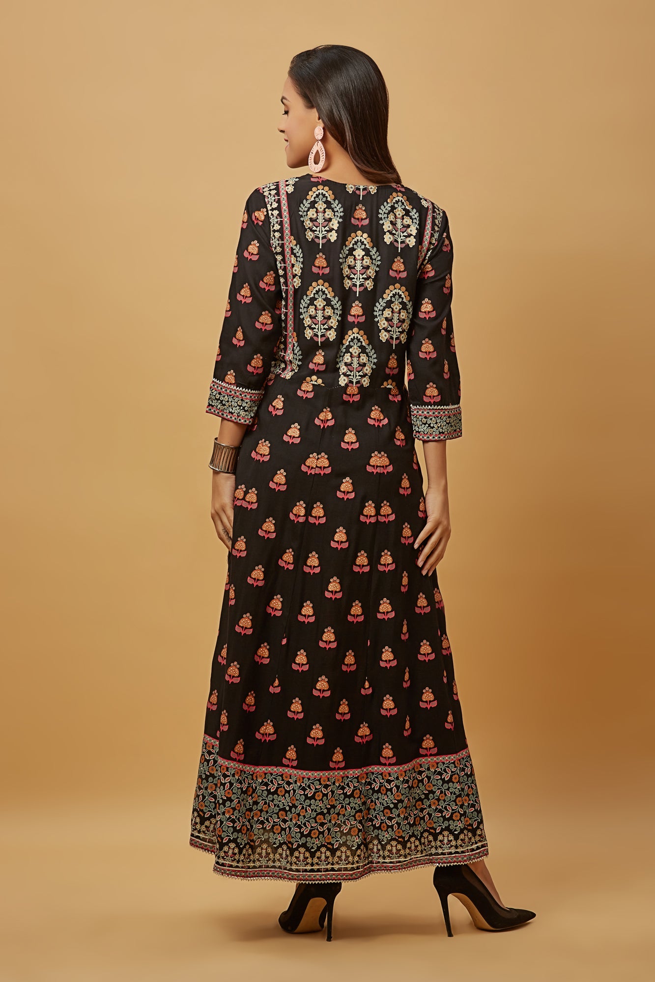 Urban Mystic Rayon Printed Long Kurti Set With Pant And Dupatta
