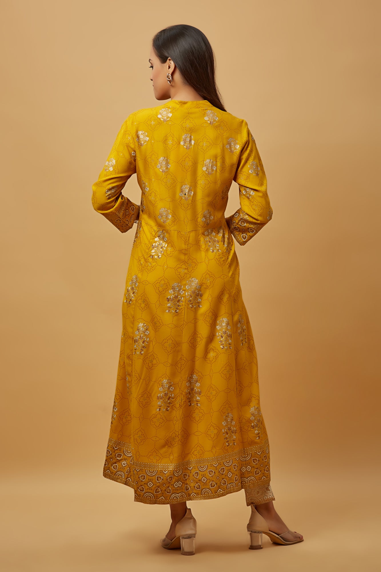 Urban Mystic Rayon Printed Embroidered Long Kurti Set