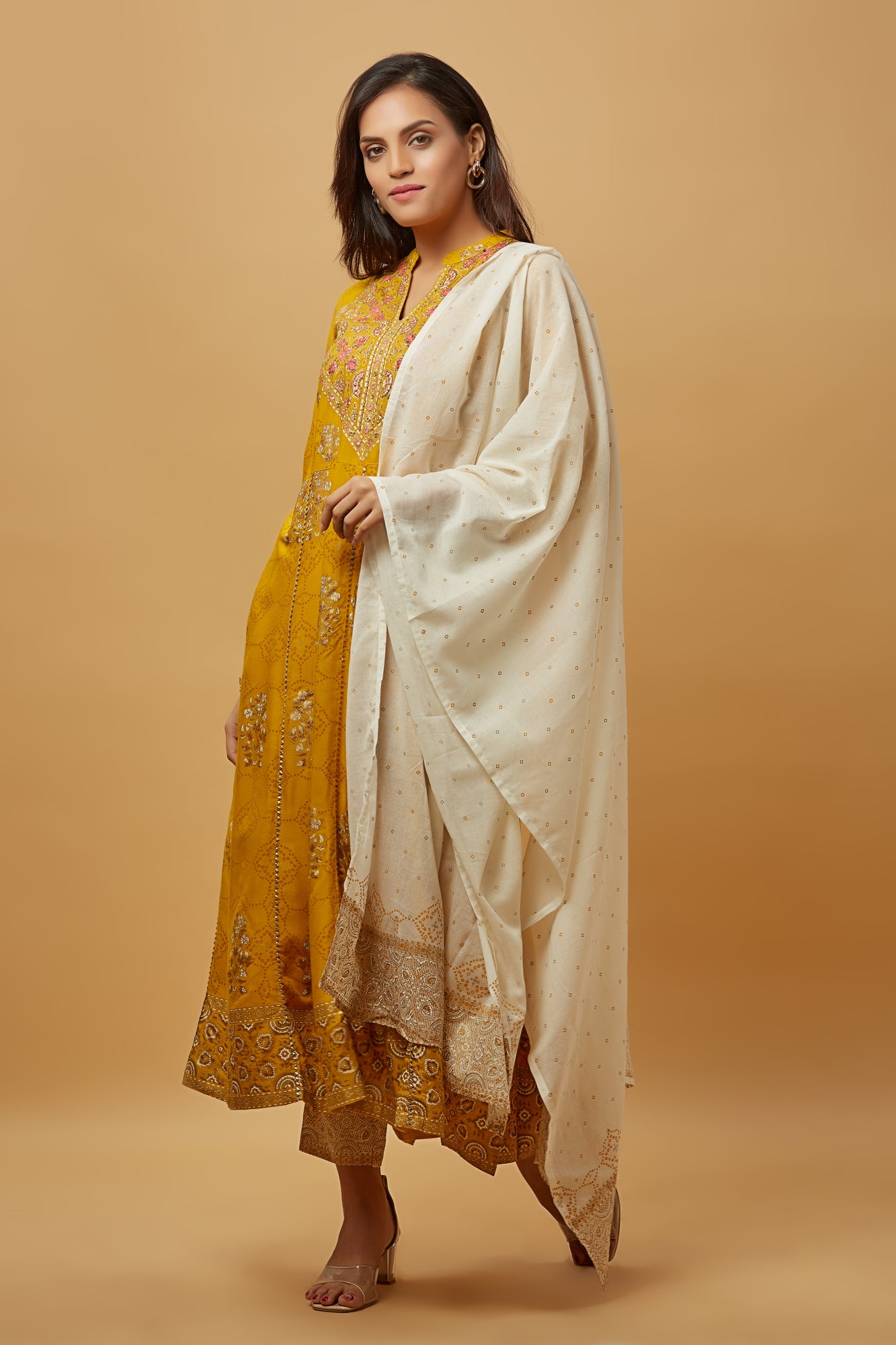 Urban Mystic Rayon Printed Embroidered Long Kurti Set