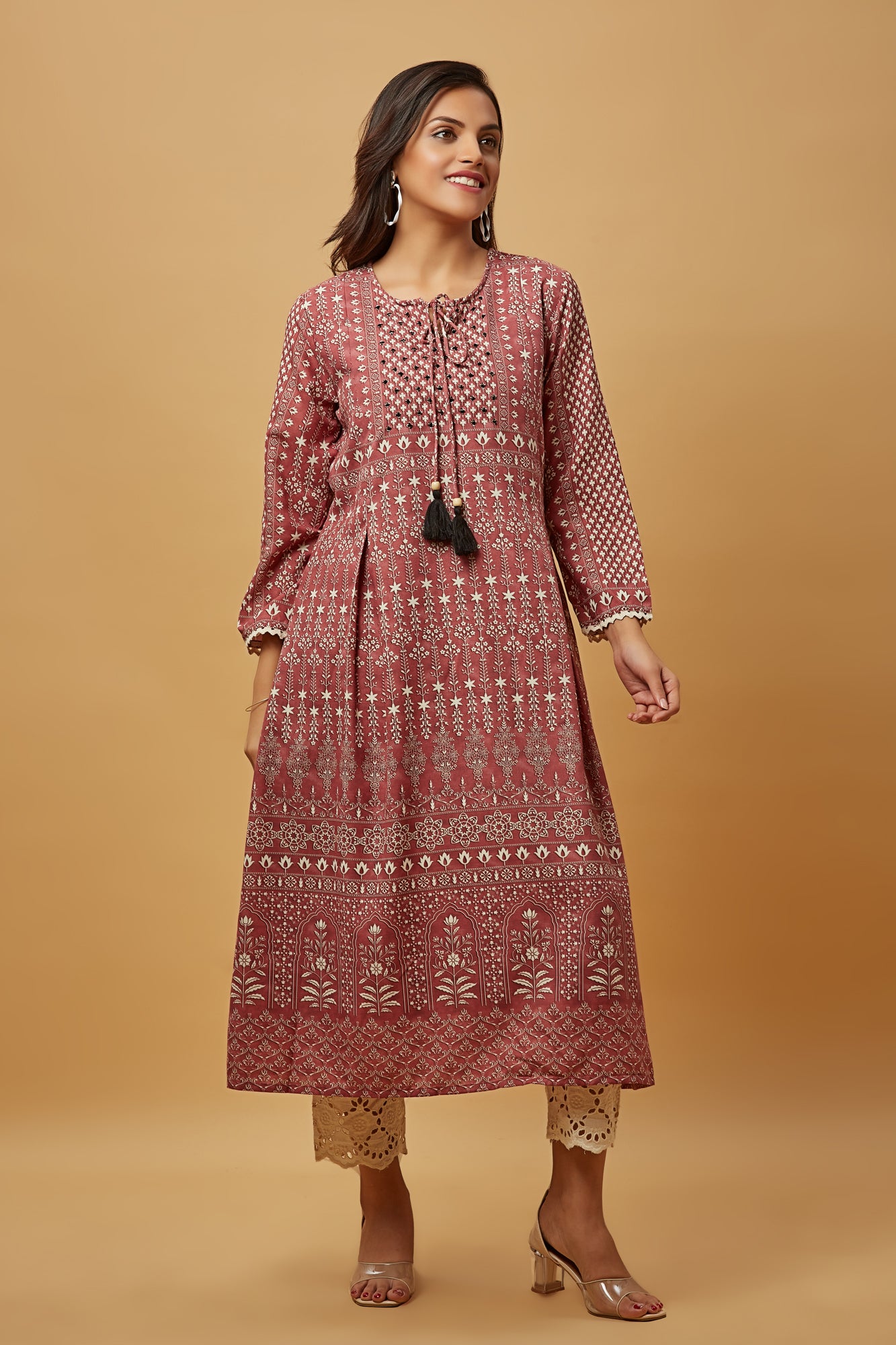 Urban Mystic Beautifully Printed A-Line Cotton Kurti Set