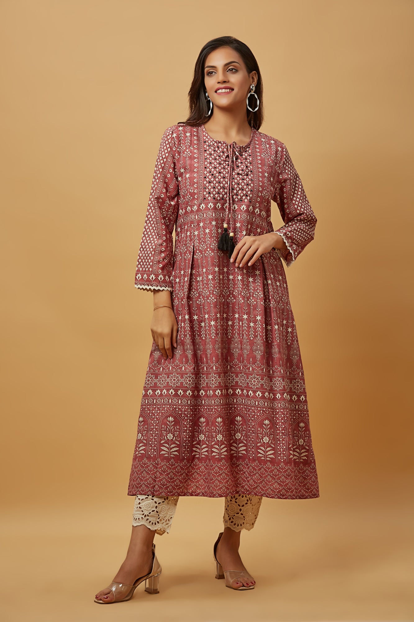 Urban Mystic Beautifully Printed A-Line Cotton Kurti Set