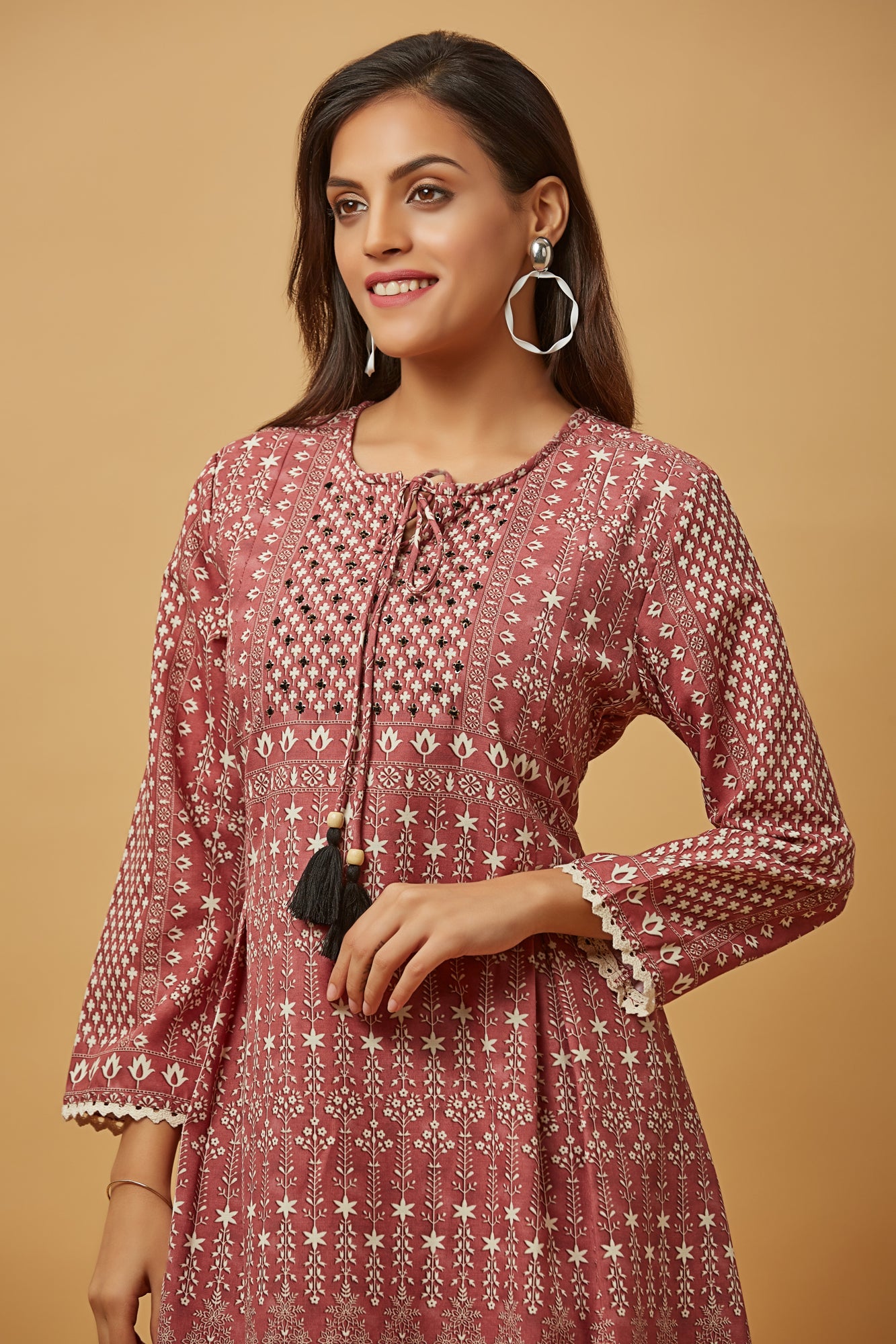 Urban Mystic Beautifully Printed A-Line Cotton Kurti Set