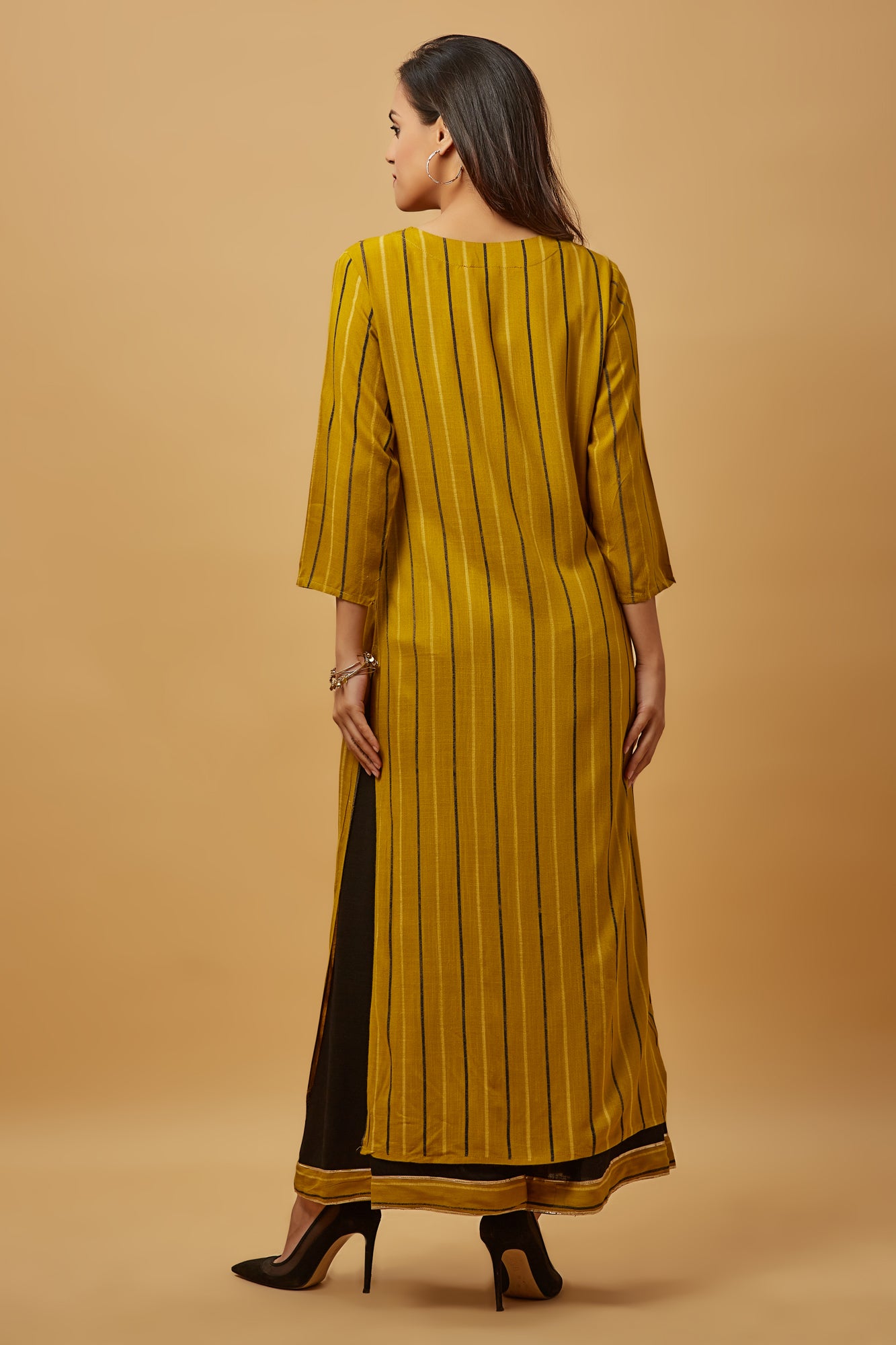 Urban Mystic Rayon Long Straight Kurti Set With Plazzo