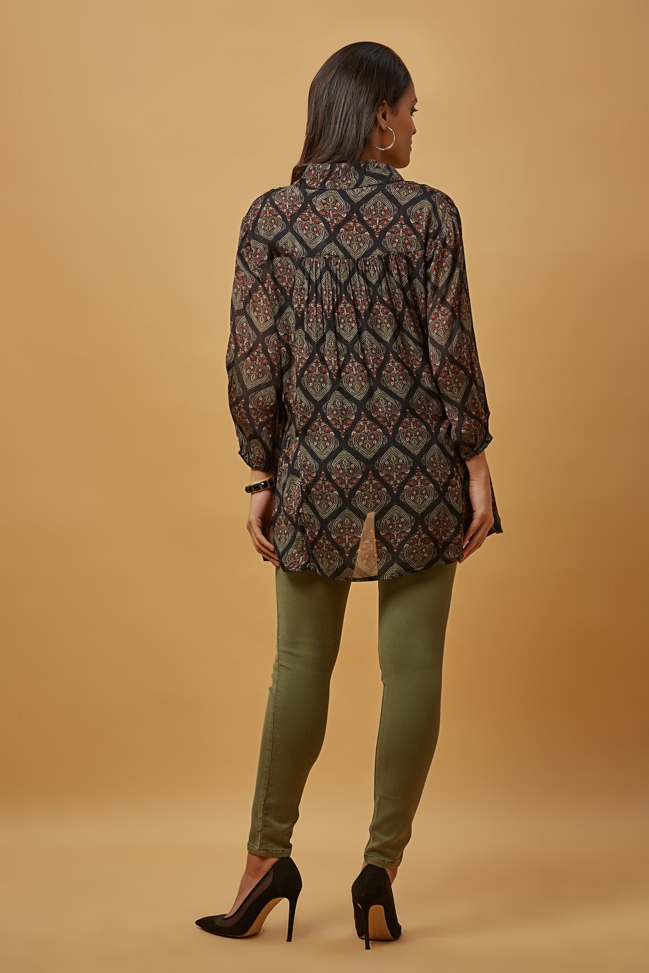 Urban Mystic Black Multi Printed Rayon Top